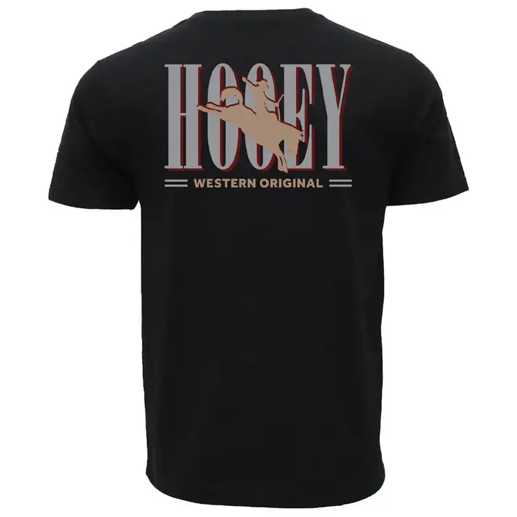 HOOey Wild Ride Black Tee Tan Grey Logo