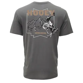 HOOey Briggs Tee Grey White Brown Logo