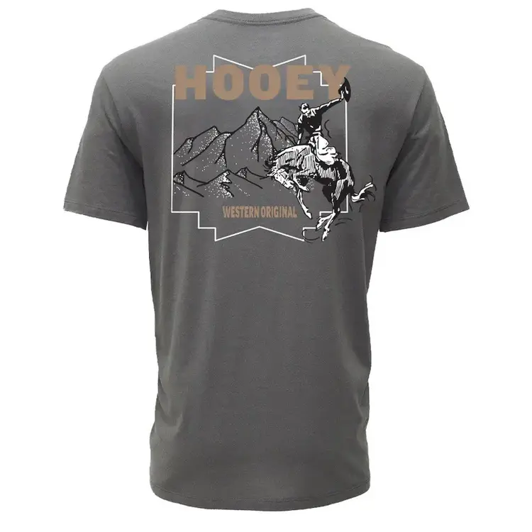 HOOey Briggs Tee Grey White Brown Logo