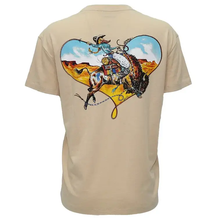 HOOey Youth Buffalo Heart Tan Tee