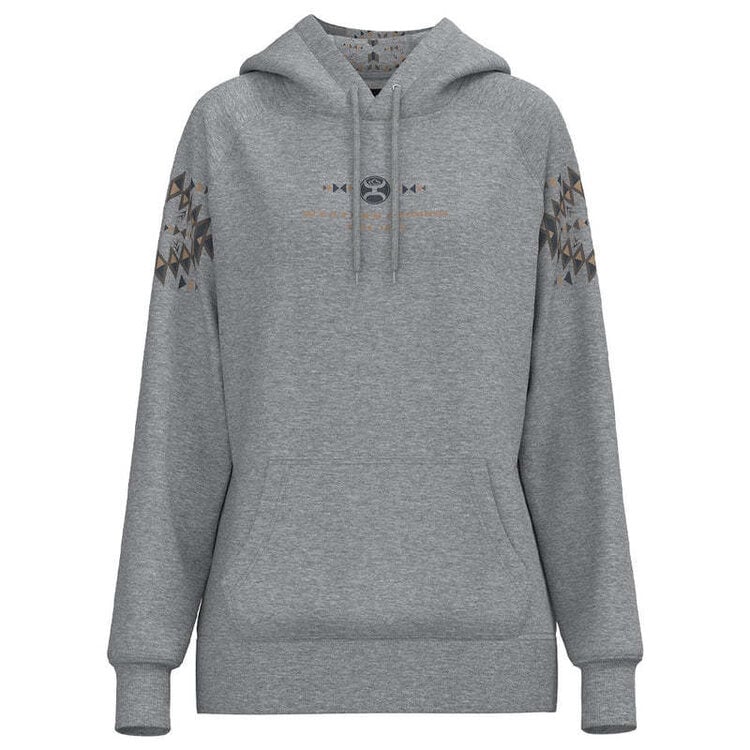 HOOey Eldorado Heather Grey Hoodie Aztec