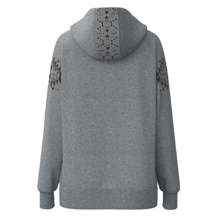 HOOey Eldorado Heather Grey Hoodie Aztec