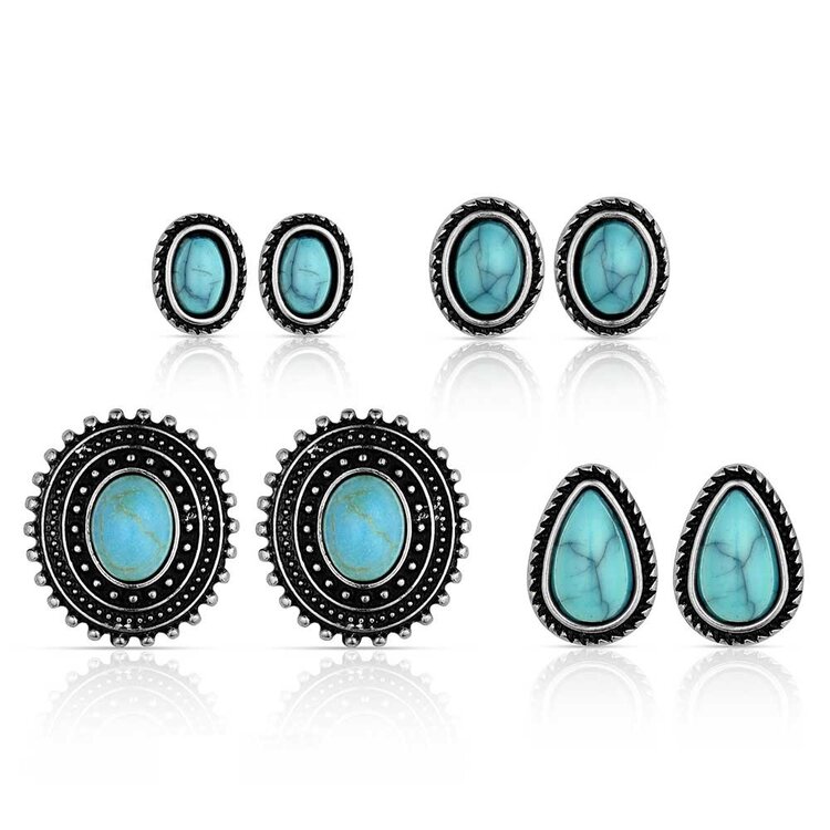 Attitude Turquoise Studs Earring Set