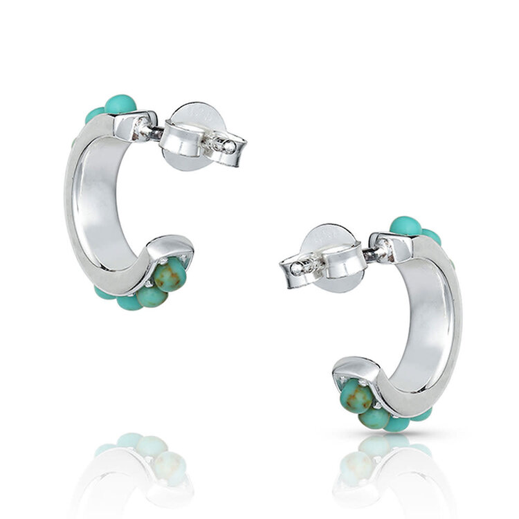 Montana Silversmiths Studded In Turquoise Mini Hoop Earrings