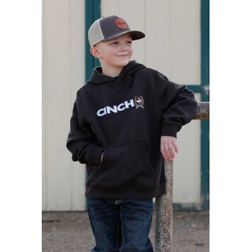 Cinch Youth Match Dad Fleece Logo Hoodie Brown