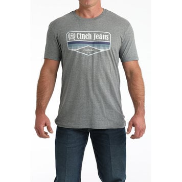 Cinch Printed Chest Logo Tee Grey