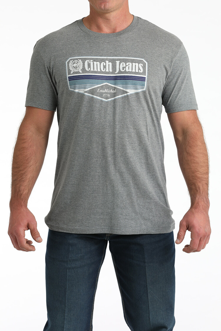 Cinch Printed Chest Logo Tee Grey