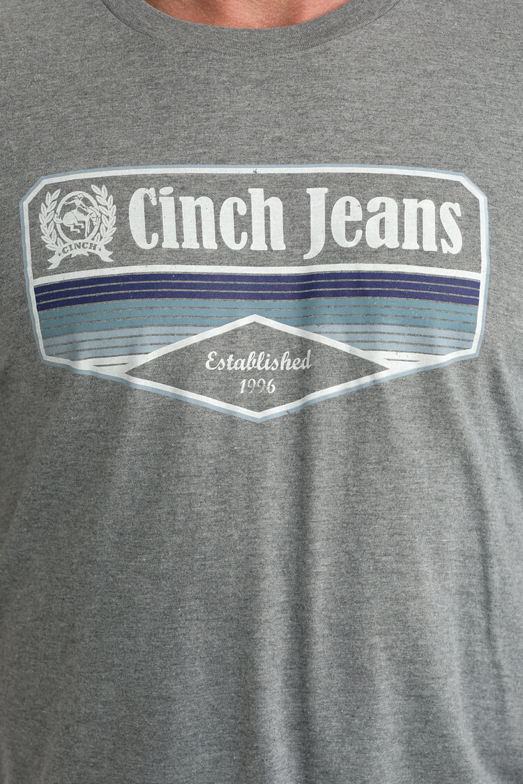 Cinch Printed Chest Logo Tee Grey