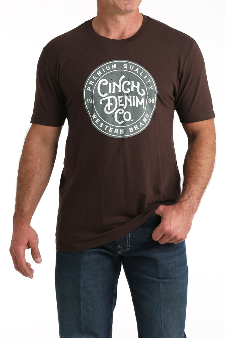 Cinch Circle Denim Co Logo Tee Chocolate Brown