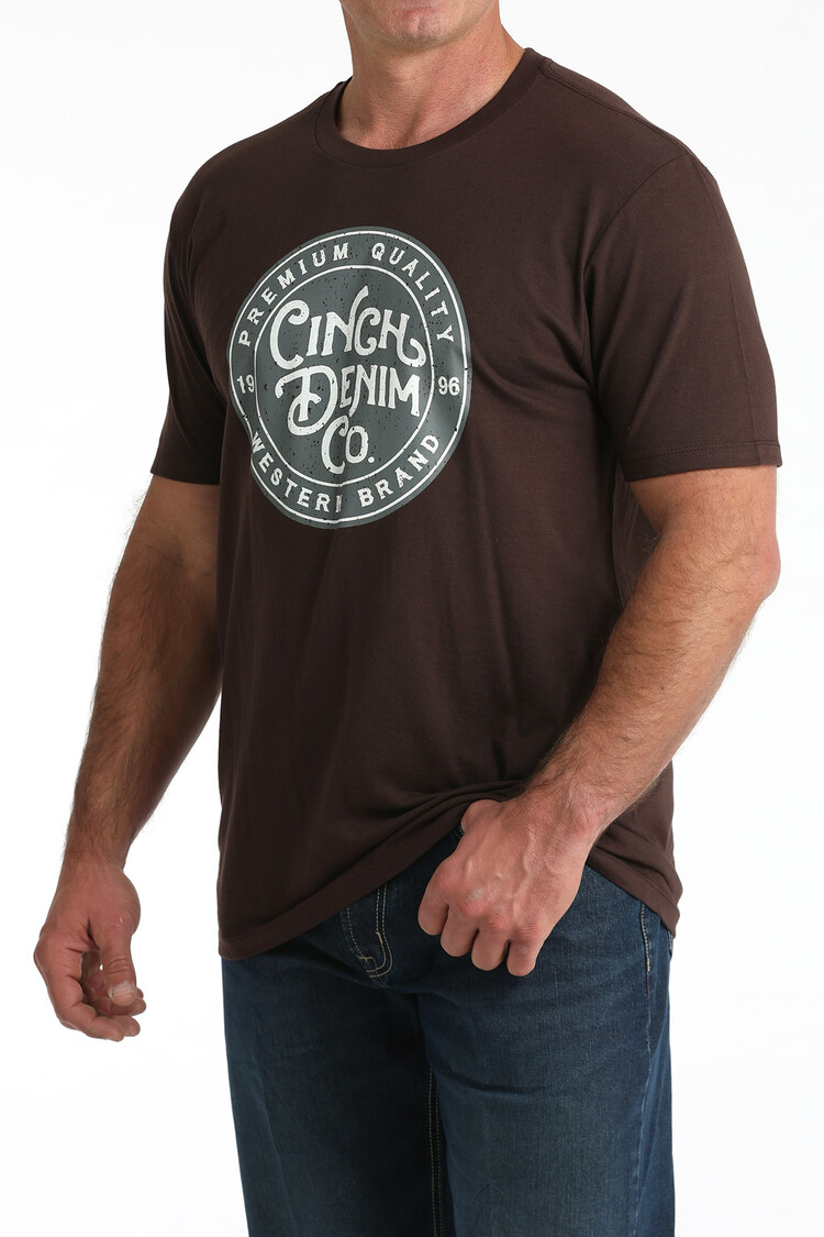 Cinch Circle Denim Co Logo Tee Chocolate Brown