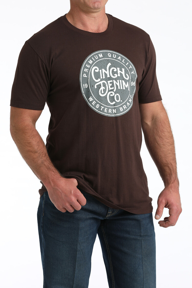 Cinch Circle Denim Co Logo Tee Chocolate Brown