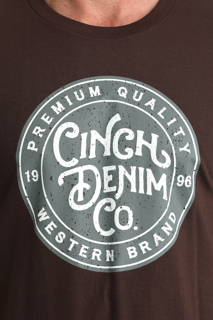 Cinch Circle Denim Co Logo Tee Chocolate Brown