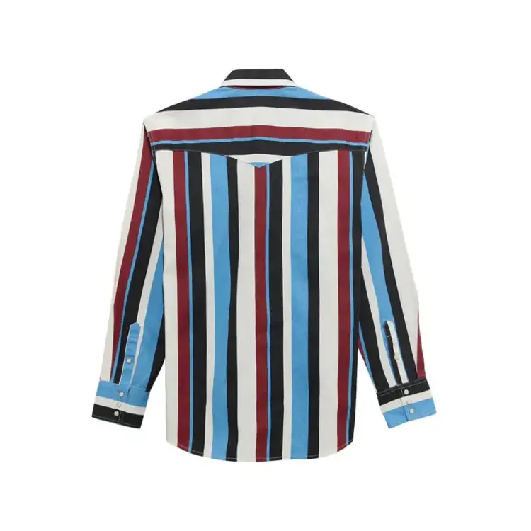 Wrangler Brushpopper Stripe Snap Blue