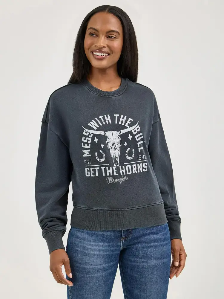 Wrangler Retro Cropped Crew Black