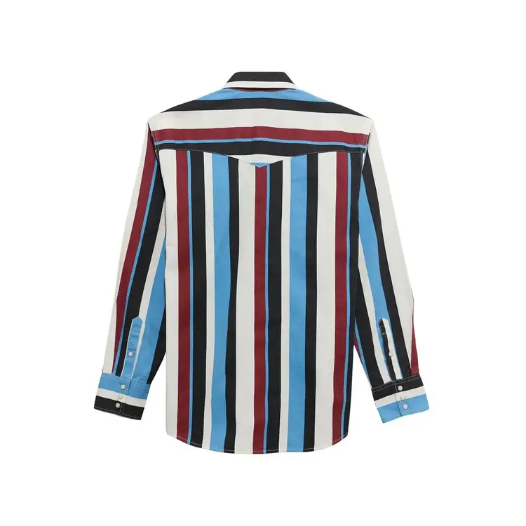 Wrangler Youth Brushpopper Stripe Snap Blue