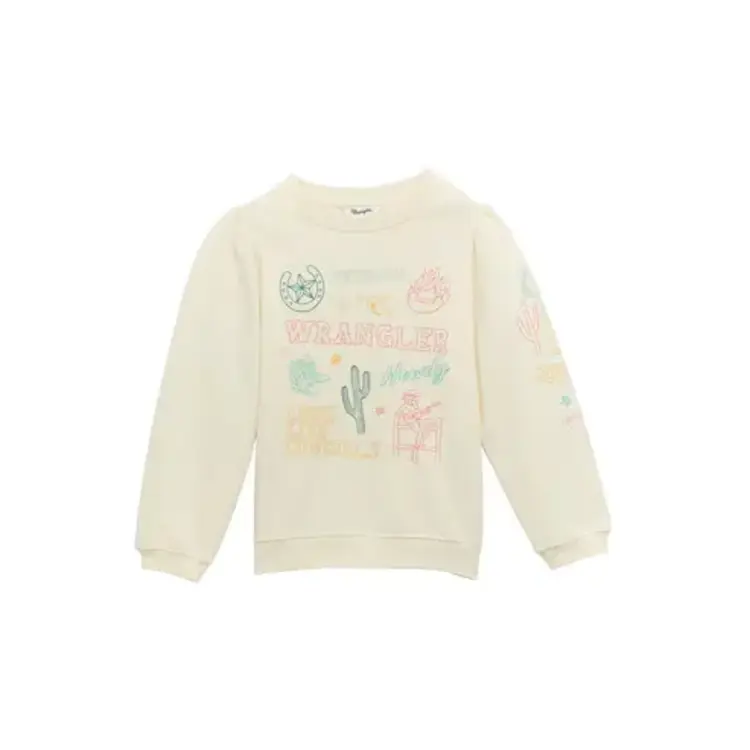 Wrangler Youth Neon Logo Sweatshirt White