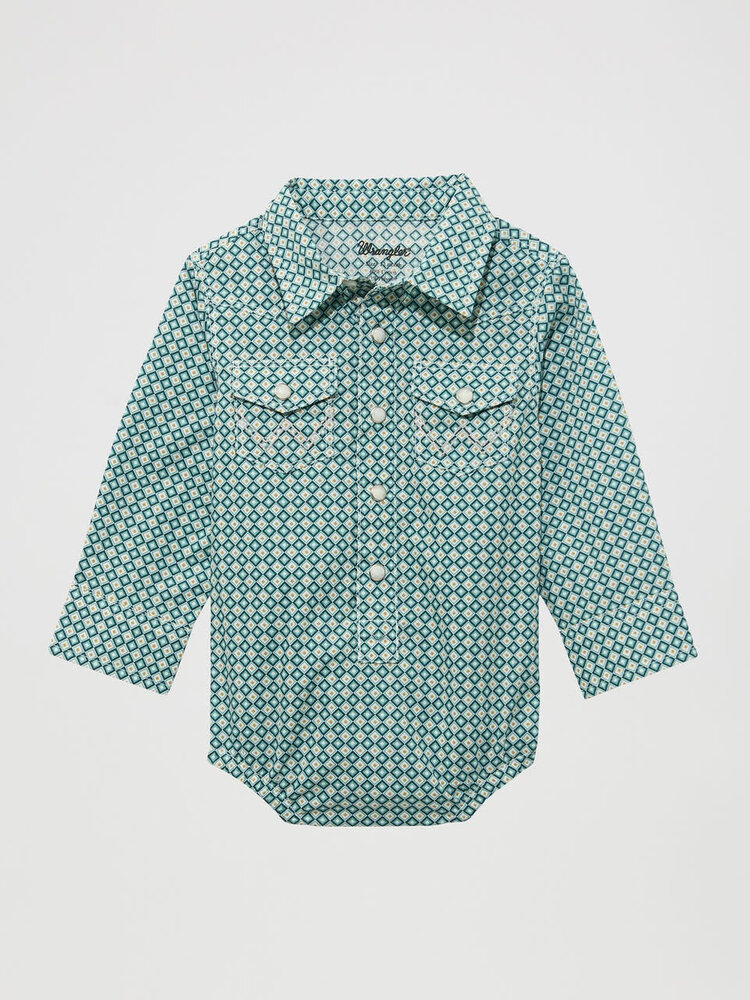 Wrangler Infant Diamond Bodysuit Turquoise
