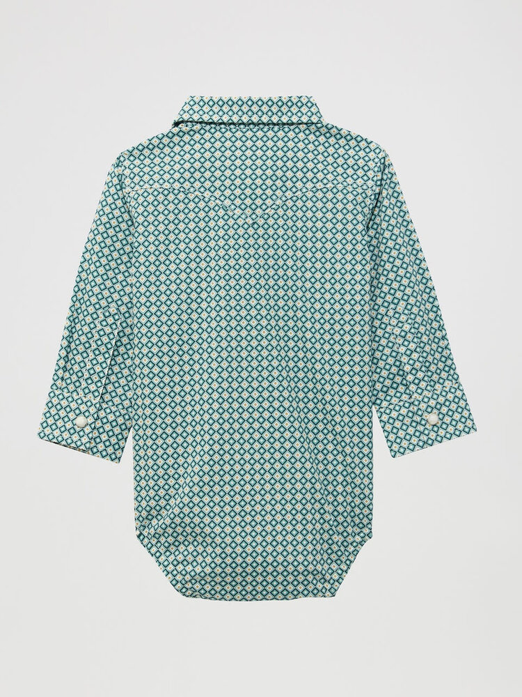 Wrangler Infant Diamond Bodysuit Turquoise