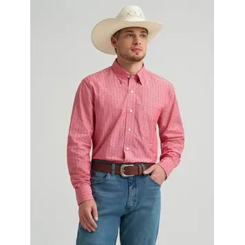 Wrangler Cody Johnson Button Down Muted Red