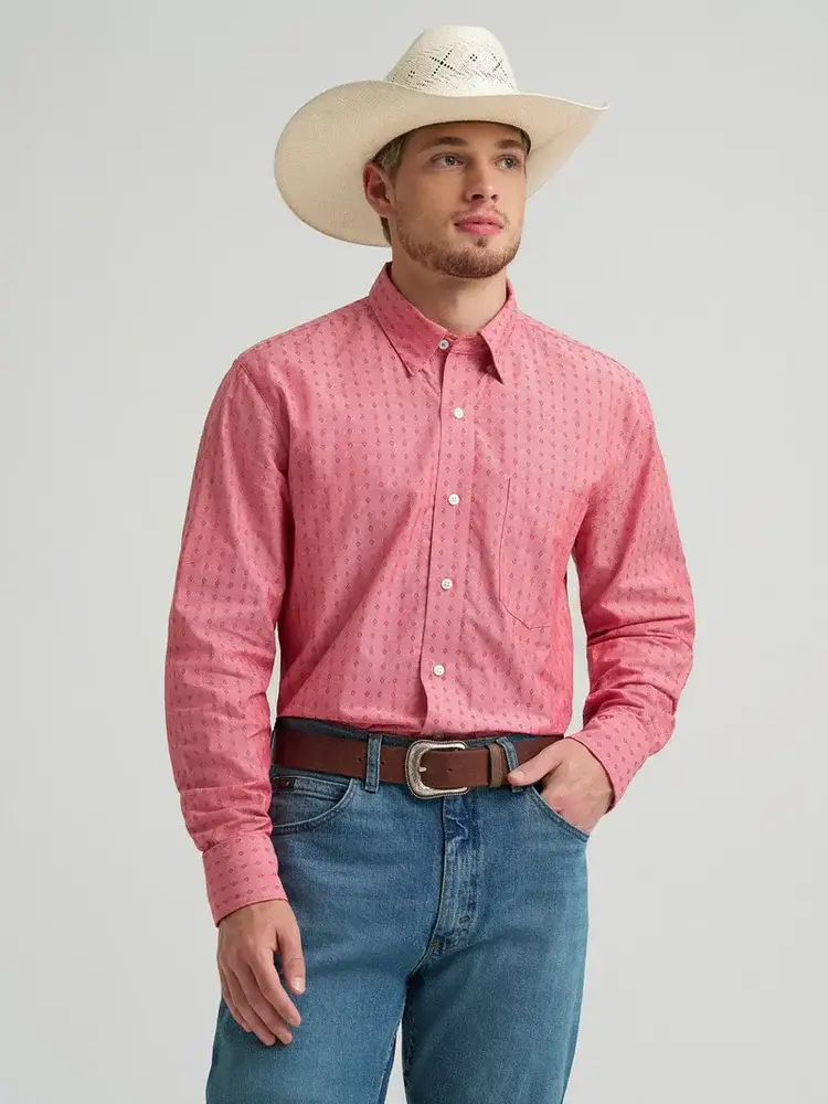Wrangler Cody Johnson Button Down Muted Red