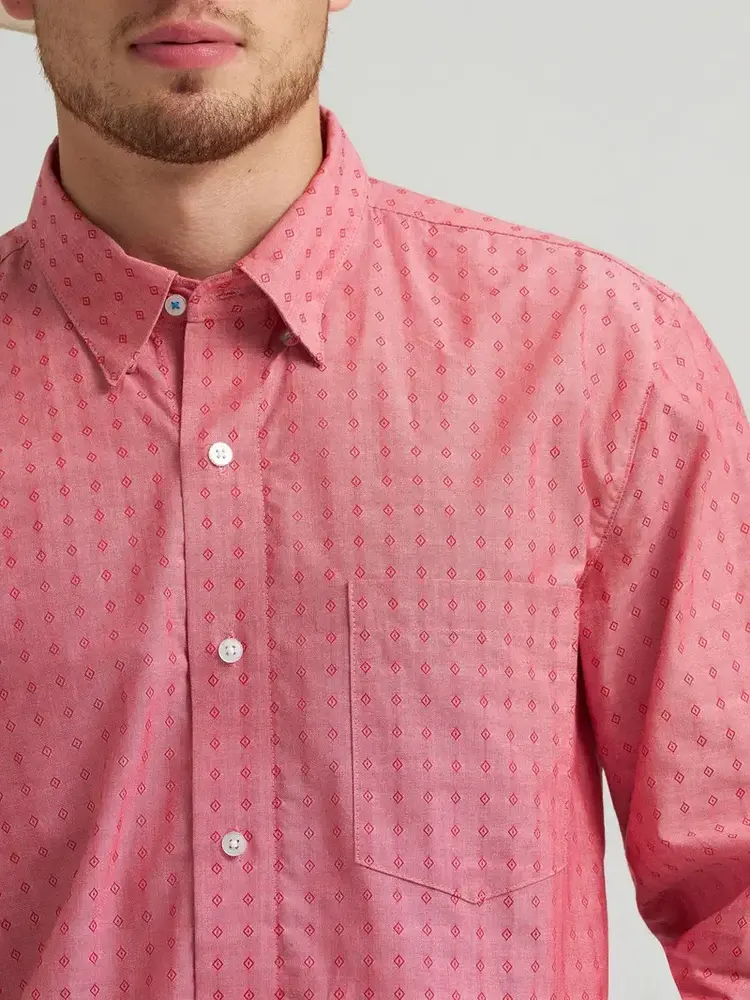 Wrangler Cody Johnson Button Down Muted Red