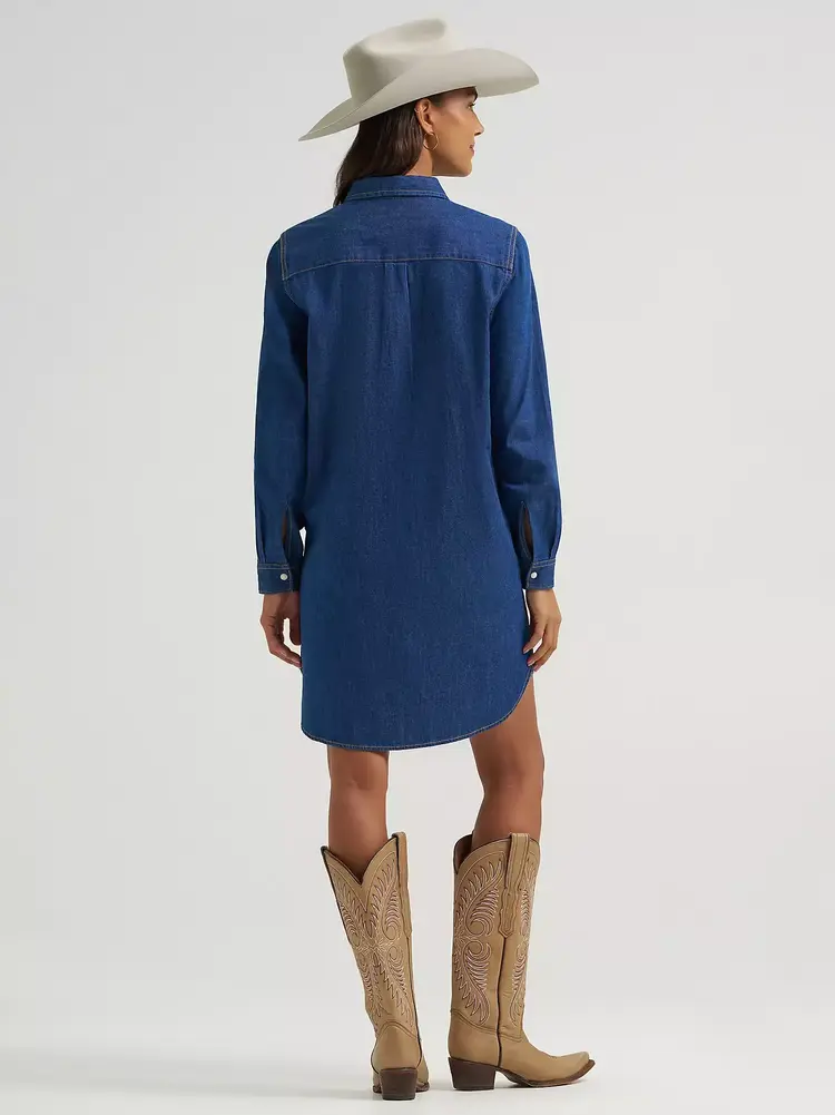 Wrangler Relaxed Shirt Dress Dark Denim