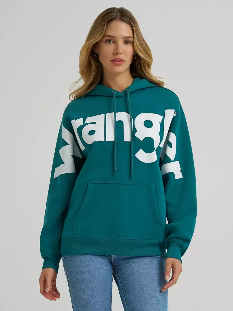 Wrangler Bold Logo Hoodie Teal
