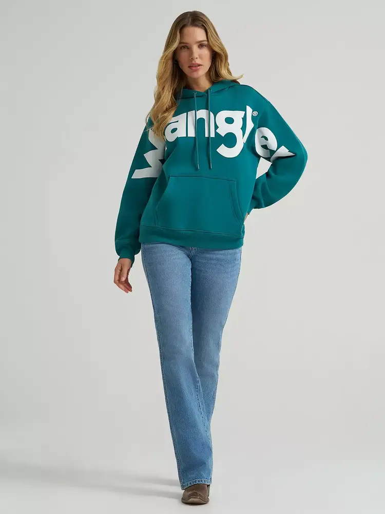 Wrangler Bold Logo Hoodie Teal