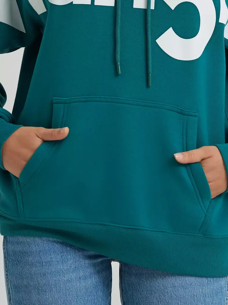 Wrangler Bold Logo Hoodie Teal