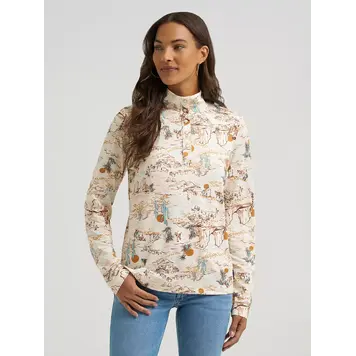 Wrangler Performance Quarter Snap Pullover Cream Skye