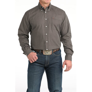 Cinch Micro Print Button Down Navy