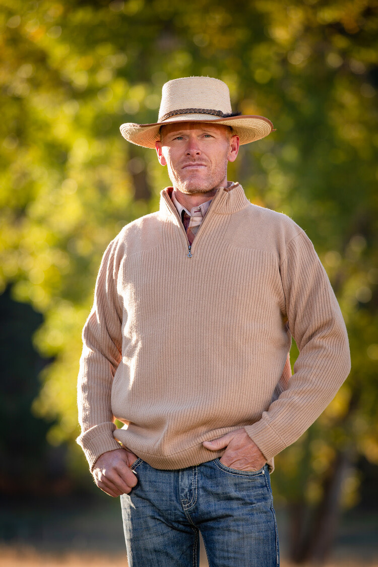 Wyoming Traders Tan Merino Wool Sweater