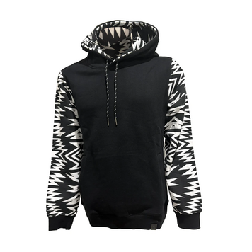 Rock & Roll Denim Aztec Sleeve Hoodie Black