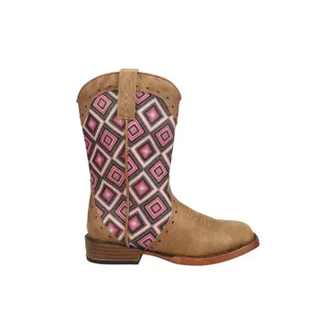 Roper Youth Sq Toe Glitter Geo