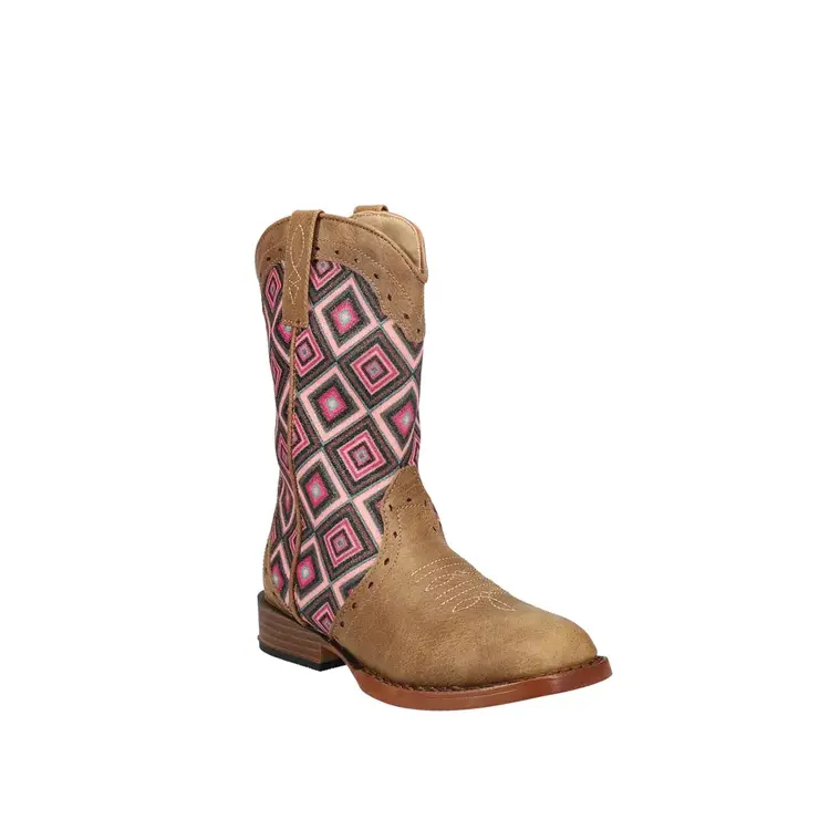 Roper Youth Sq Toe Glitter Geo