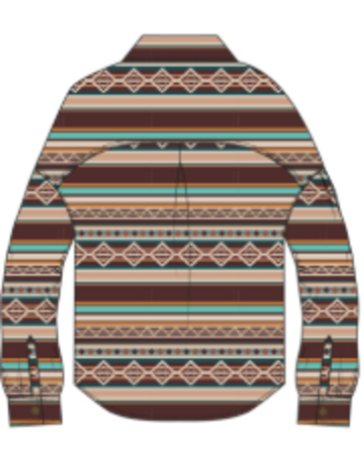 Rock & Roll Denim Youth Multicolored Aztec Shacket