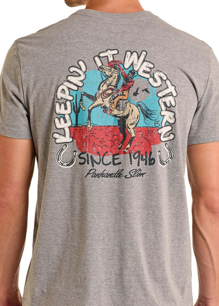 Panhandle Western Wear Keepin It Western Tee Grey