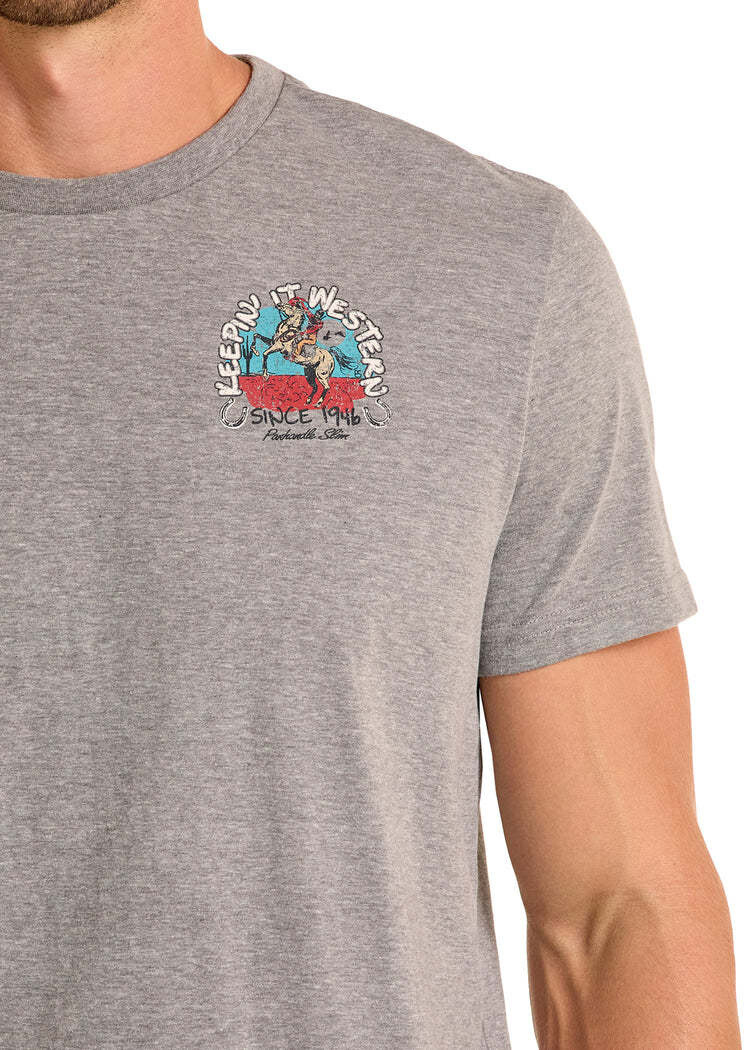Panhandle Western Wear Keepin It Western Tee Grey