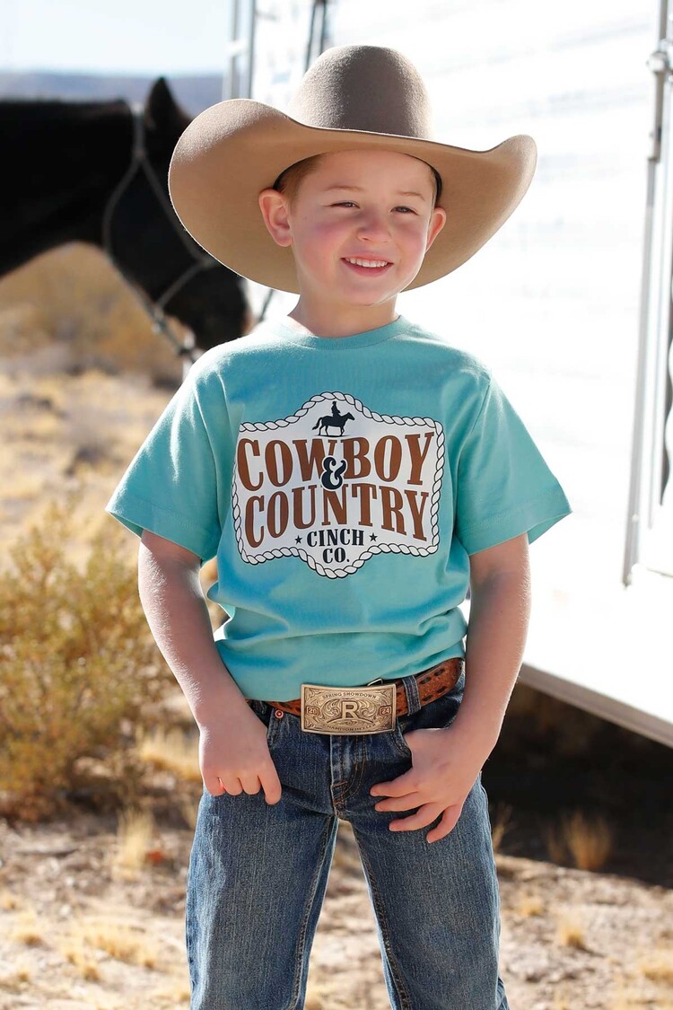 Cinch Youth Cowboy And Country Tee Blue