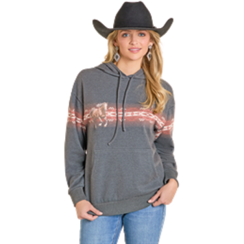 Wild Horse Border Print Hoodie