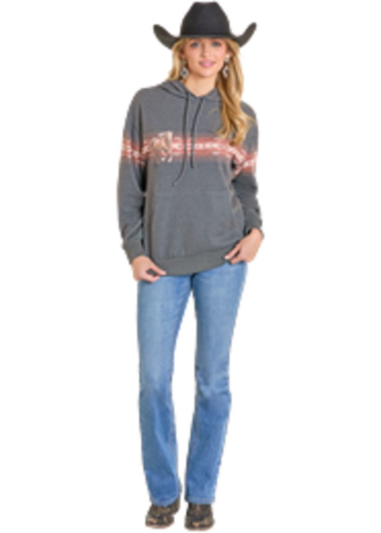 Wild Horse Border Print Hoodie