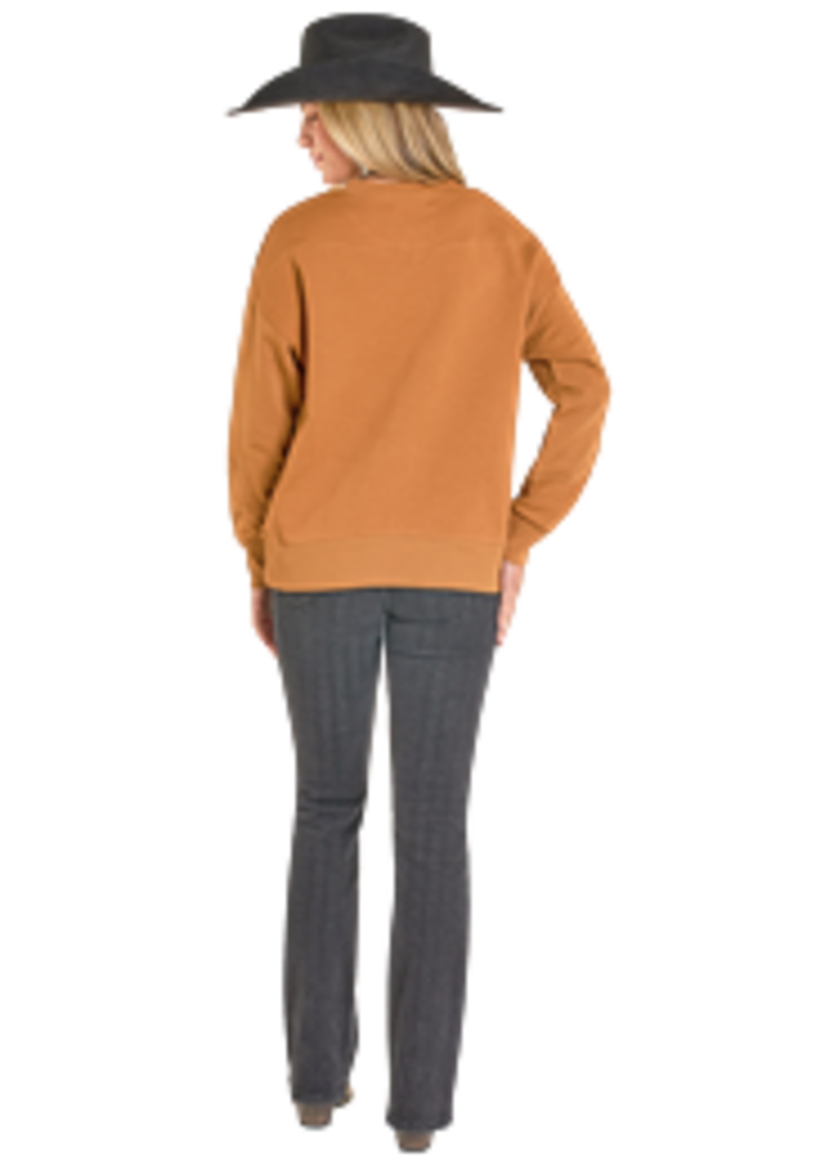 Panhandle Western Wear Boot Stitch Sweatshirt Brass