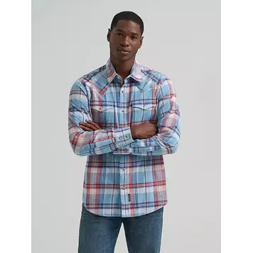 Wrangler Retro Snap Muted Plaid Modern Fit