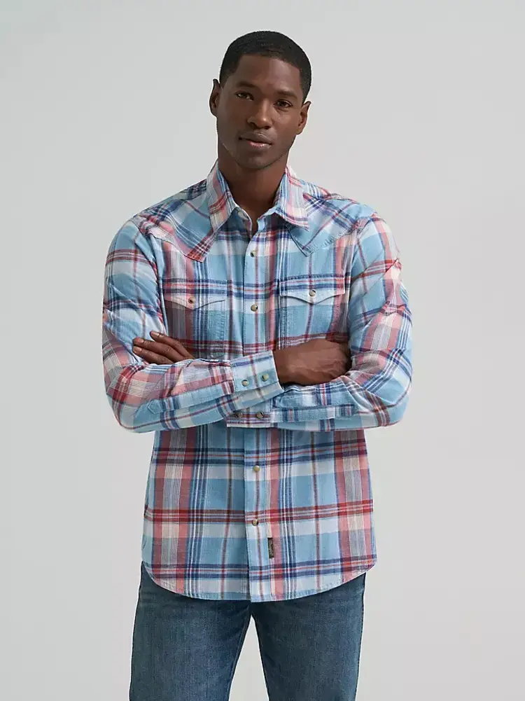 Wrangler Retro Snap Muted Plaid Modern Fit