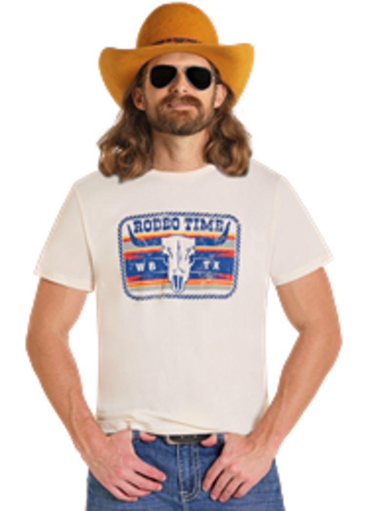 Rock & Roll Denim Dale Rodeo Time Tee Off White
