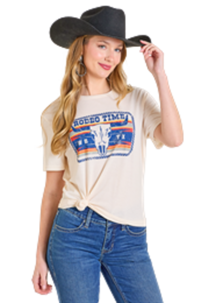 Rock & Roll Denim Dale Rodeo Time Tee Off White