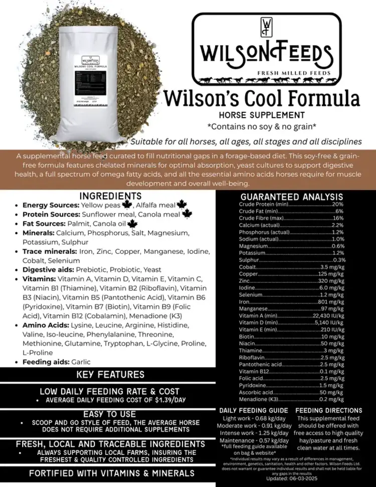 Wilson Feeds Wilsons Cool Formula 10kg