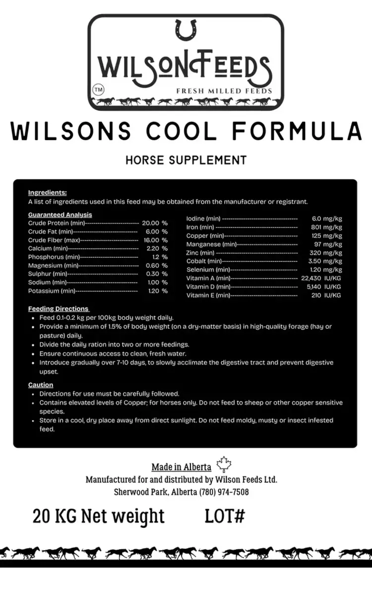 Wilson Feeds Wilsons Cool Formula 10kg