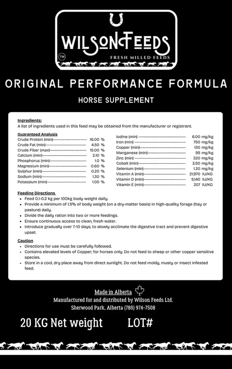 Wilson Feeds Original Performance Formula 10kg