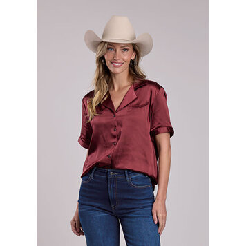 Stetson Satin Blouse Wine